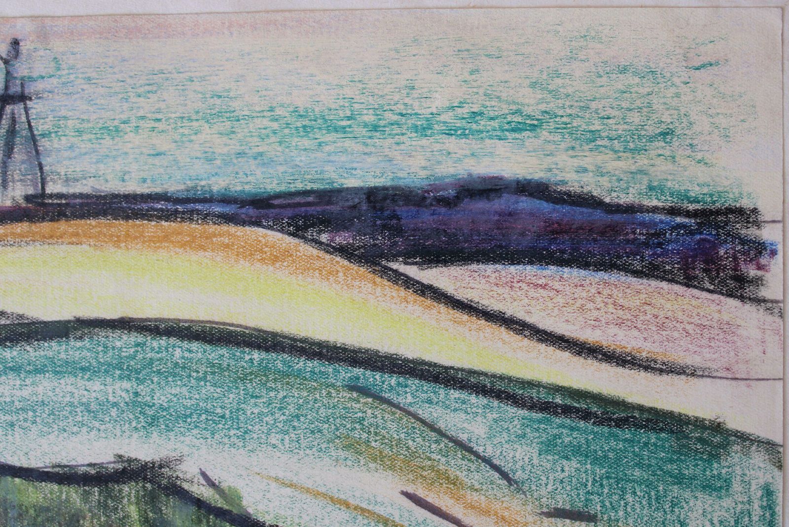 Aleksandrs Zviedris The Countryside. 1970. Paper, Crayons,  1970 photo furniture