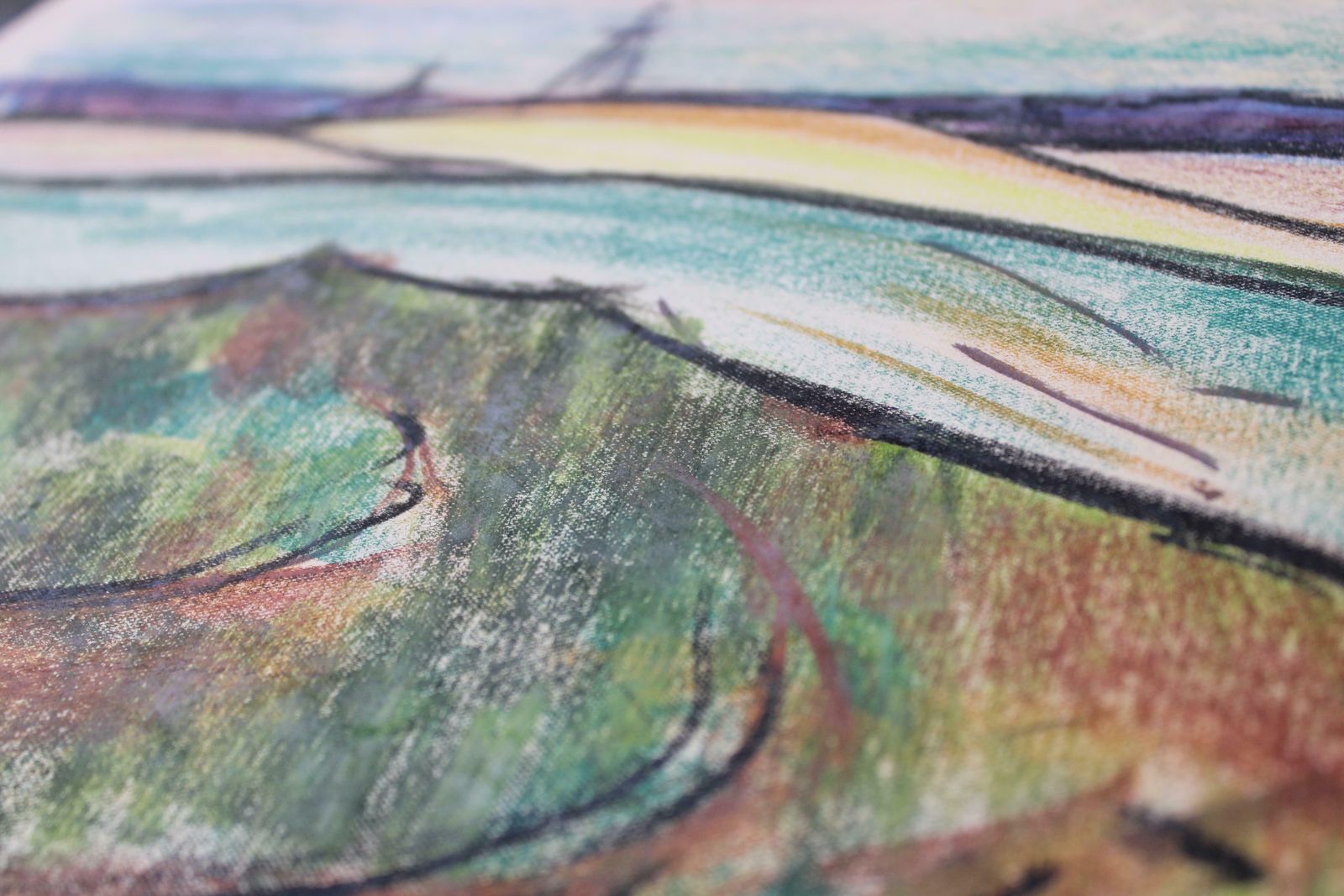 Aleksandrs Zviedris The Countryside. 1970. Paper, Crayons,  1970 photo 211.0
