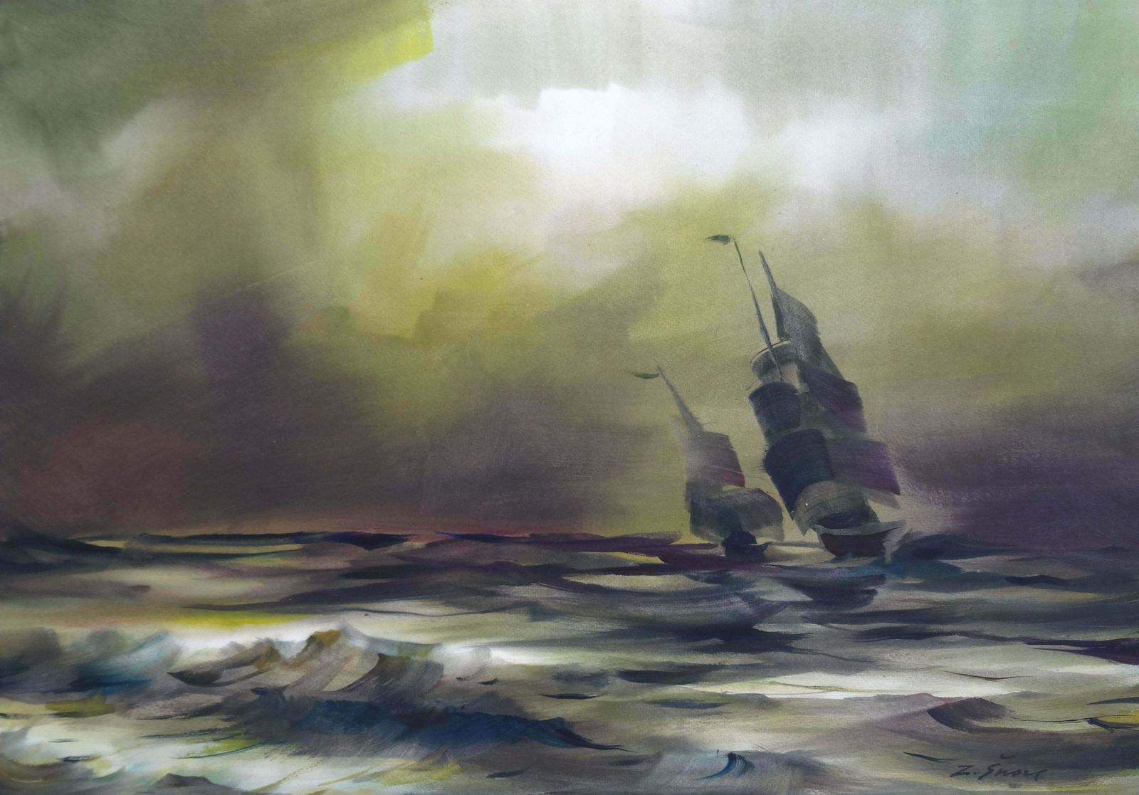 Zigmunds Snore Great Grandfather At Sea II. Watercolour, Paper