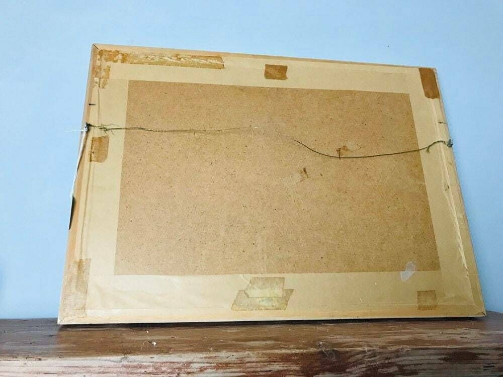 Polish Artist Watercolour Painting Absolutely Fine Example   Sailing Boat Ship Yacht   Large Wooden White Frame (L3) photo furniture