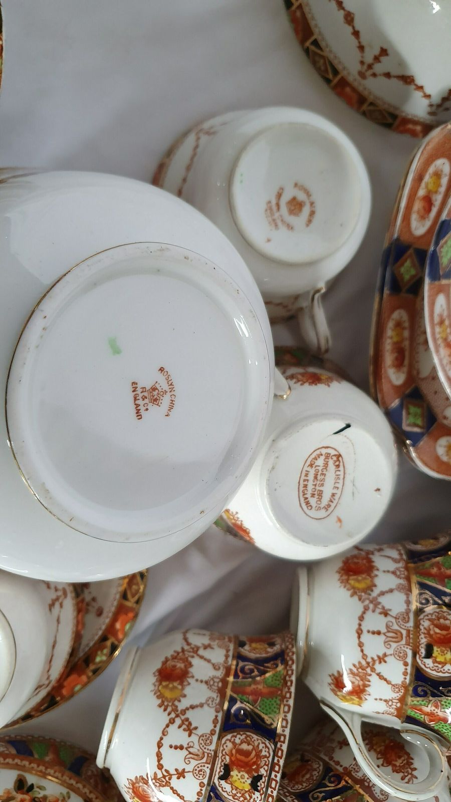 photo furniture Large Collection Various C1900 Vintage Tea Ware Service Cups Saucers Plates Carlisle Ware Tea Party! Mix And Match.