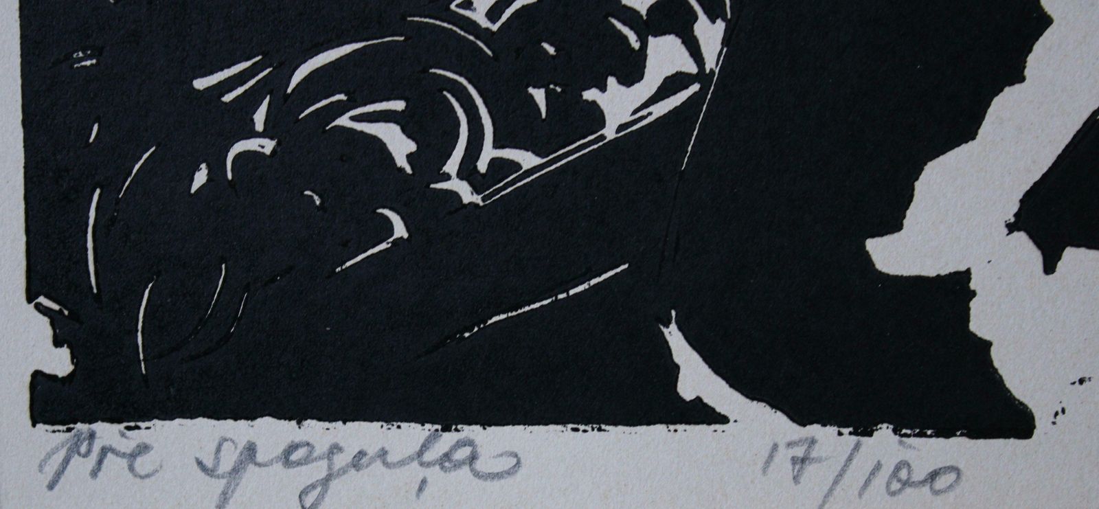 Arturs Mucenieks In Front Of The Mirror 19/100. Paper, Linocut, 1970 1970 photo buy