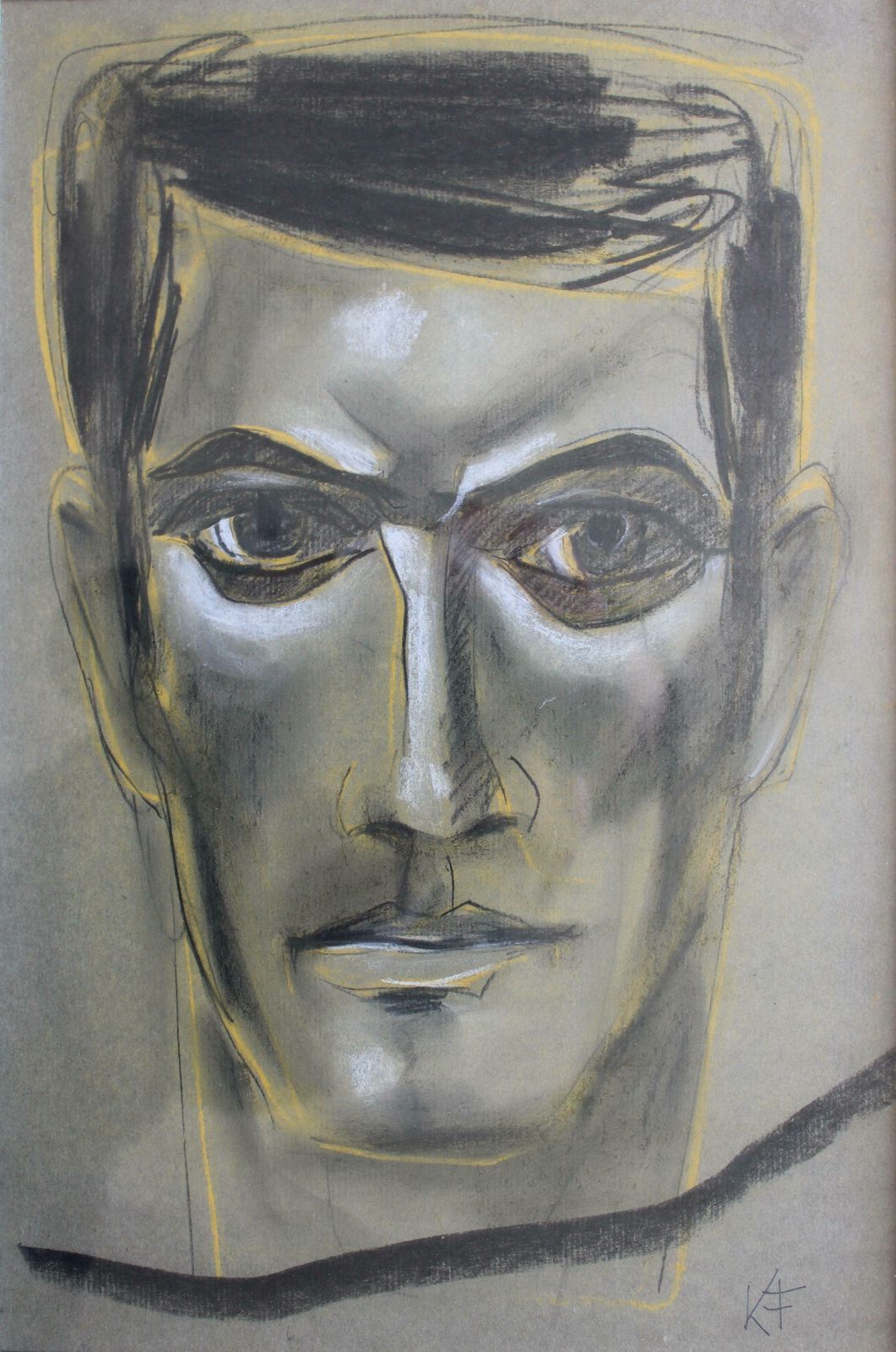 Kurts Fridrihsons Portrait. Paper, Pastel,