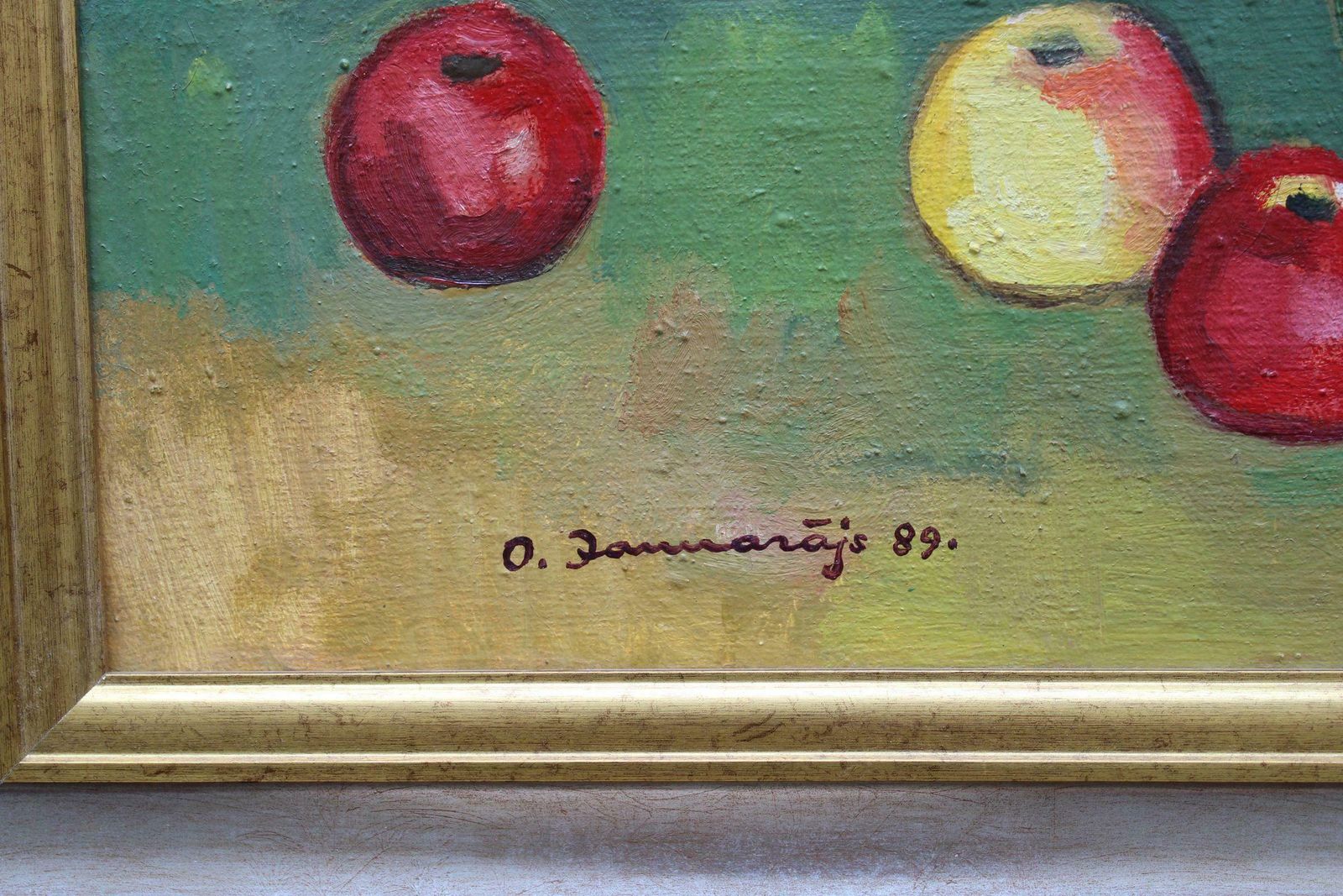 Olgerts Jaunarajs Still Life With Apples. 1989. Oil On Canvas 1989 photo furniture