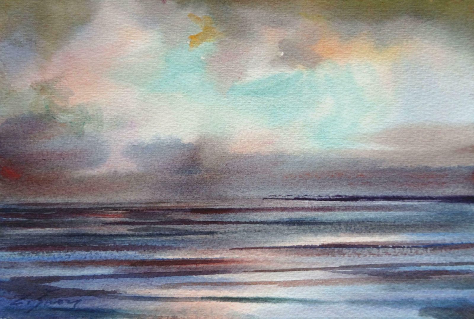 Zigmunds Snore Beautiful Day At The Sea. 2018. Paper, Watercolour
