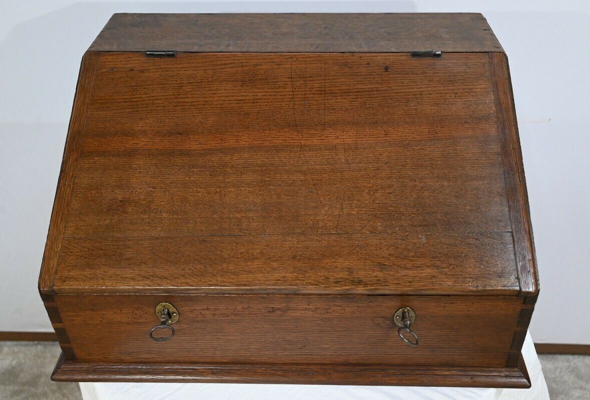 Rare Oak Money Changer Chest   Mid 19th Century photo 2523.5