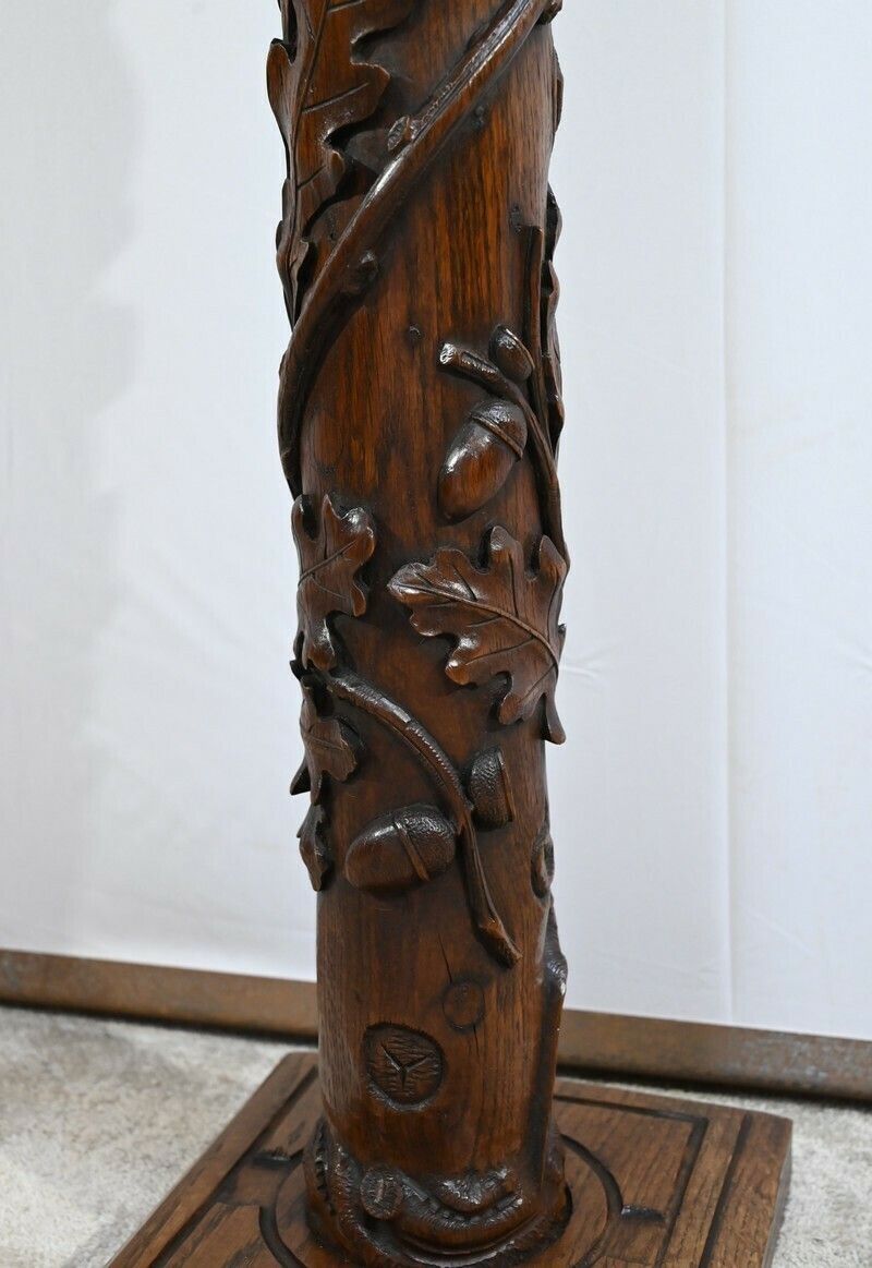 photo for sale Column In Oak And Walnut, Art Nouveau – 1900