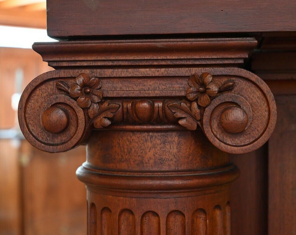 Home Fixtures Important Mahogany Castle Fireplace   2nd Part Of The 19th Century photo