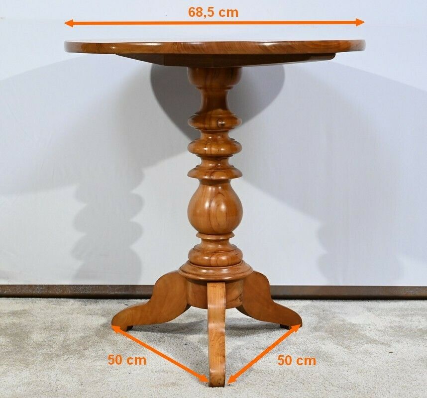 photo buy Small Pedestal Table In Blond Cherry, Louis Philippe Period   2nd Half Of The 19th Century
