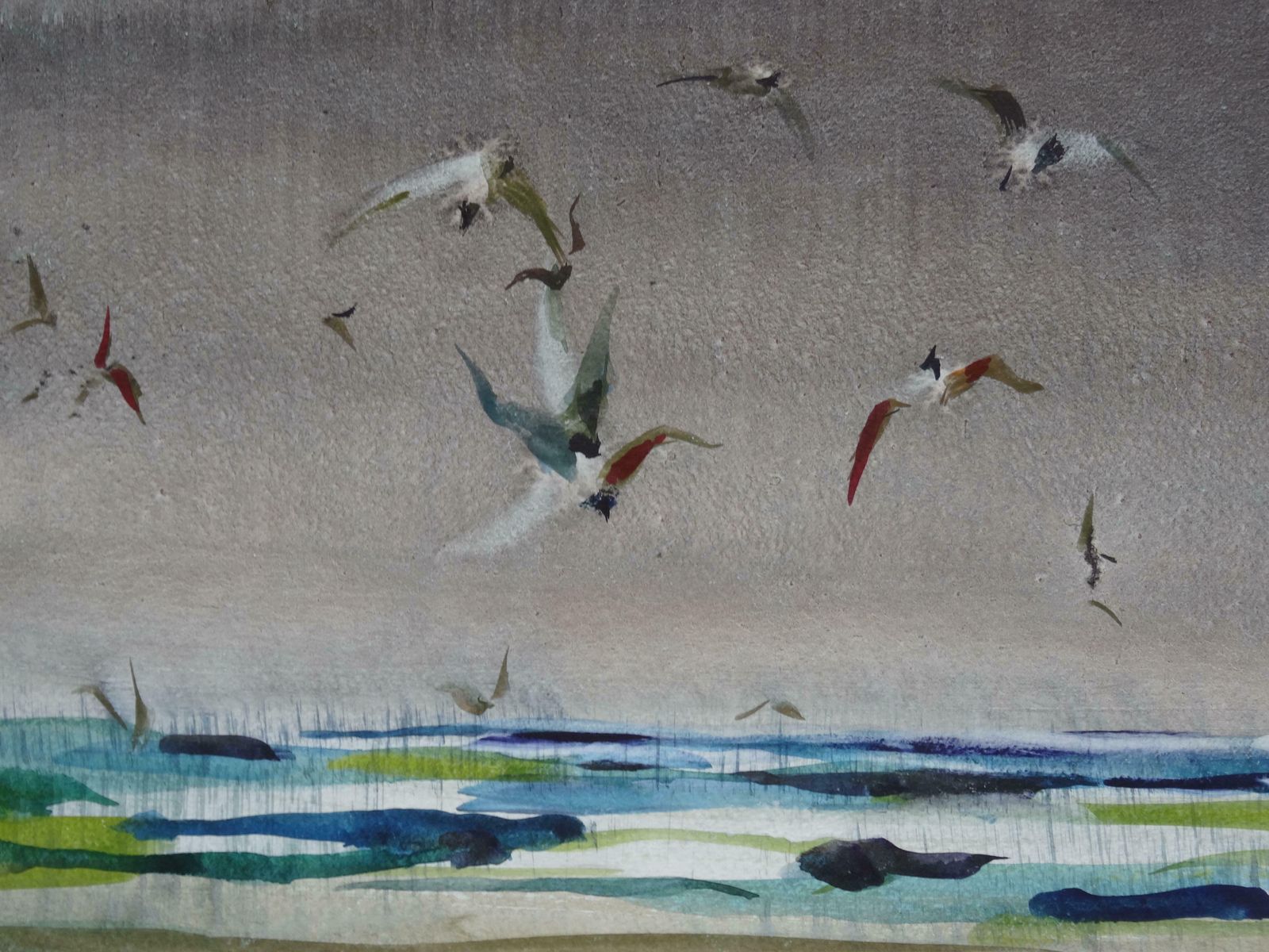 Zigmunds Snore Birds. 2020. Watercolour, Paper photo furniture