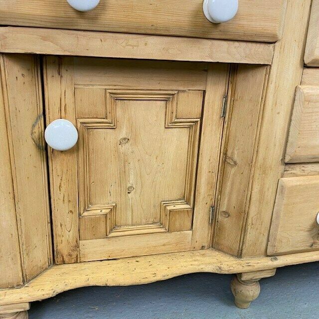 Antique Victorian Pine Sideboard Farmhouse Turned Cupboard photo buy