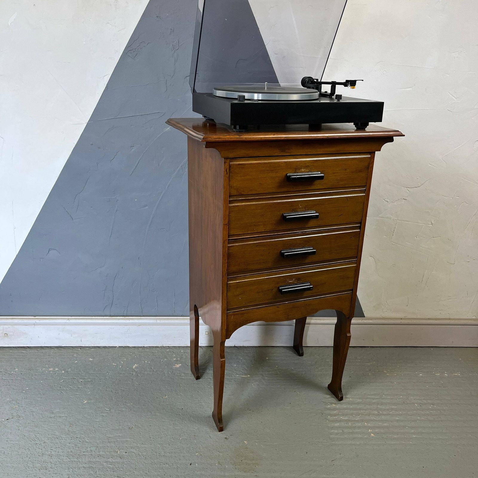 Antique 1930s Music Cabinet Collectors Storage Record photo Furniture