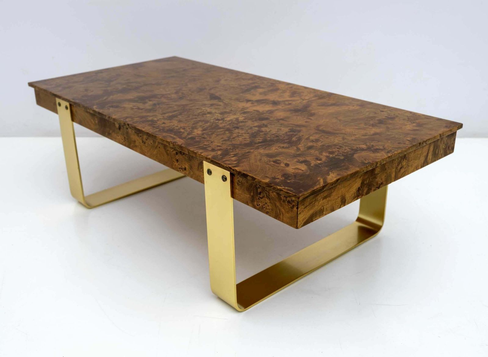 Mid Century Modern Italian Briar Walnut And Brass Coffee Table, 1970s £1,581.77 photo buy
