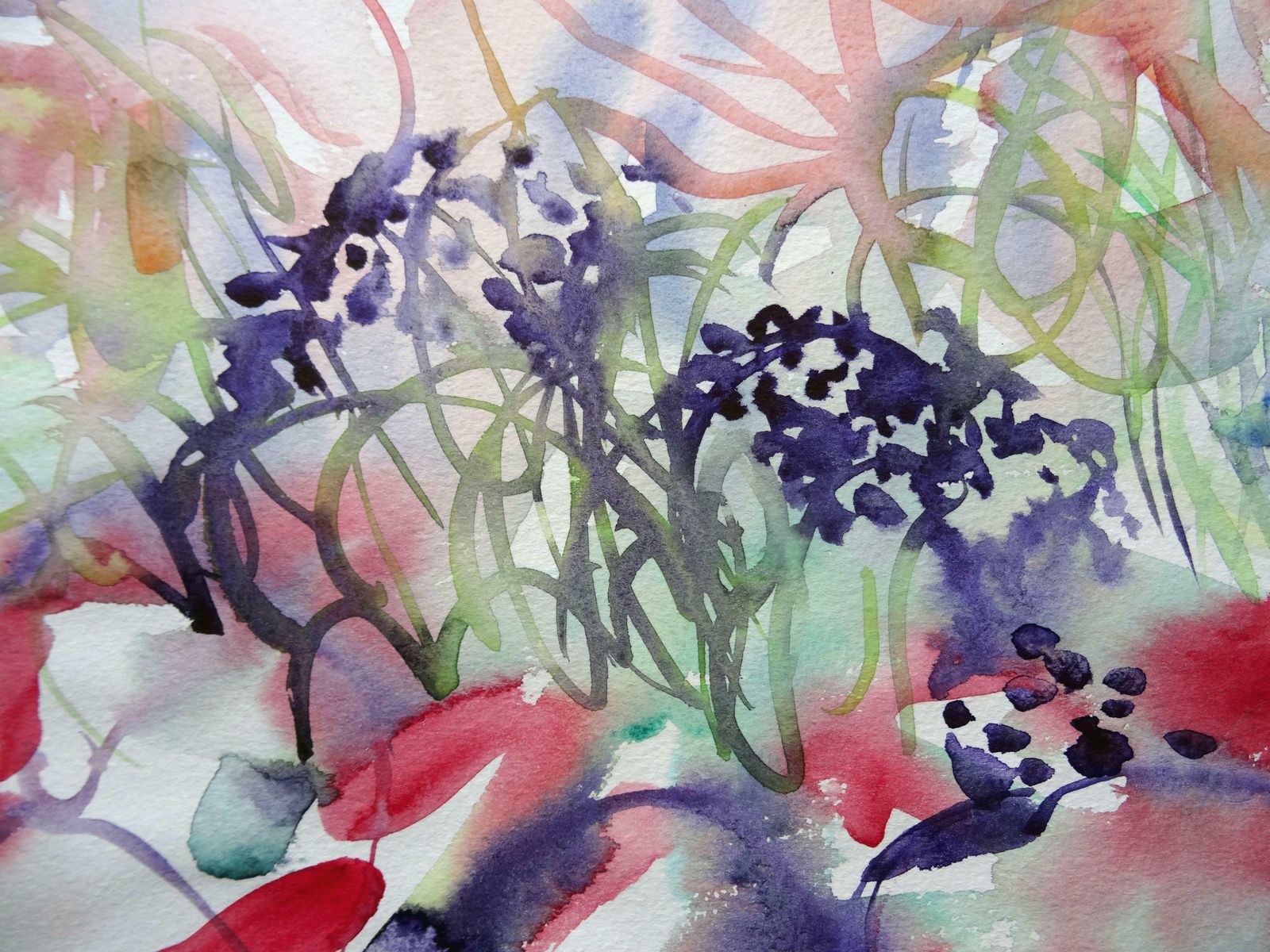 Ingrida Irbe Pink Flowers At Luxembourg Garden Paris. 2010. Watercolour On Paper photo for sale