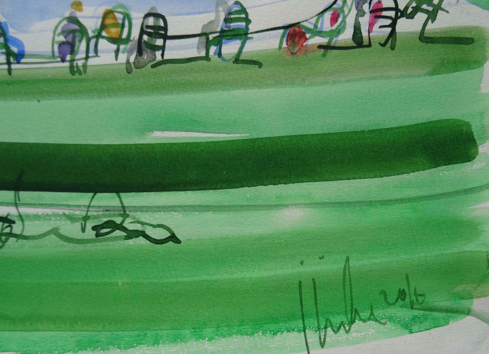 Ingrida Irbe Fountain View. Tuileries Garden. Paris. 2010. Watercolour On Paper photo furniture