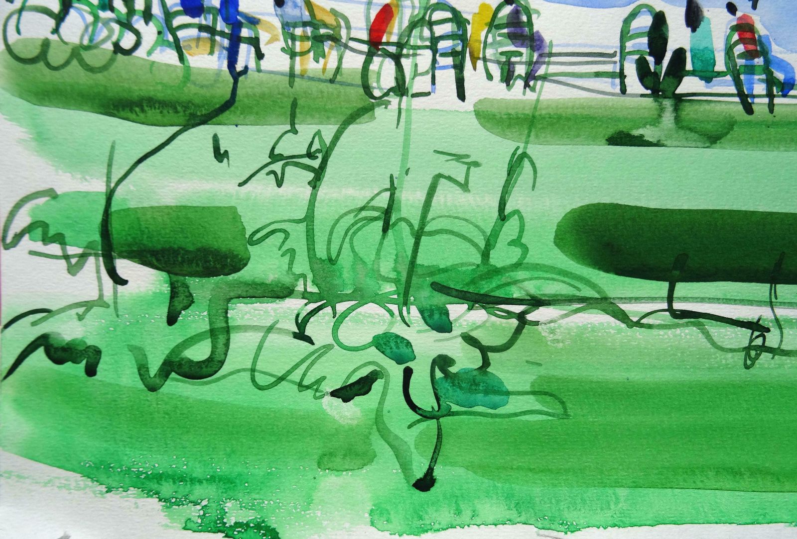 Ingrida Irbe Fountain View. Tuileries Garden. Paris. 2010. Watercolour On Paper photo 835.0