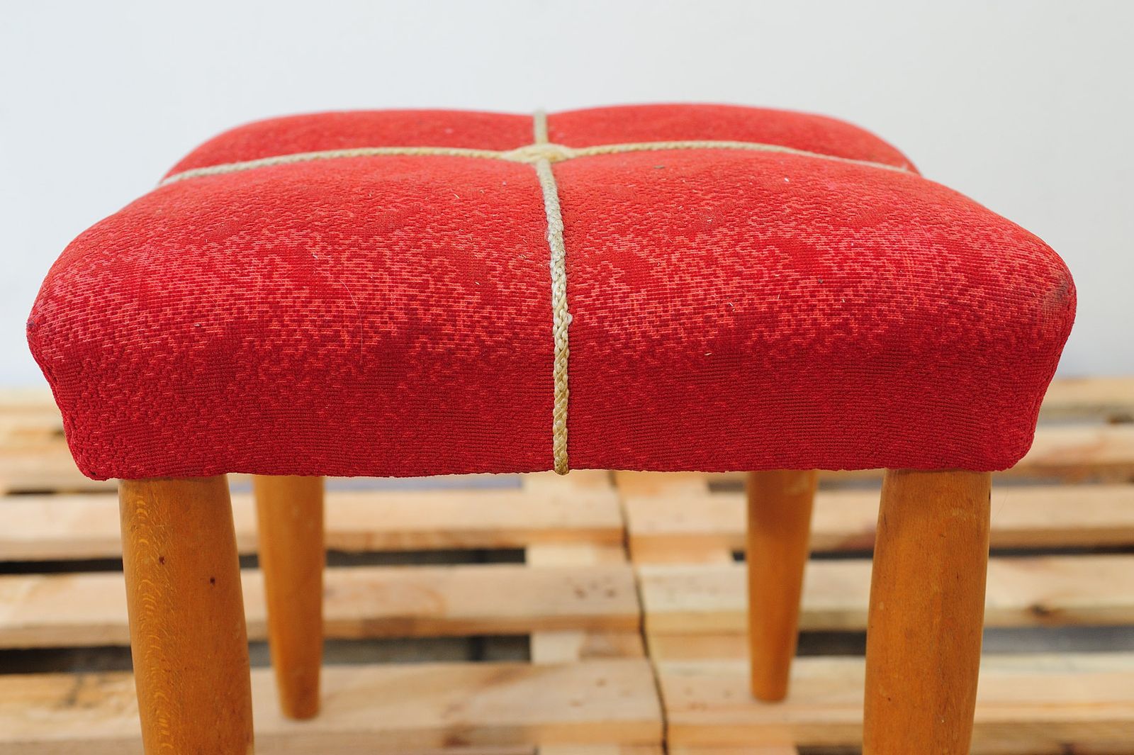 photo furniture Mid Century Upholstered Stool By Uluv, 1960´S, Czechoslovakia