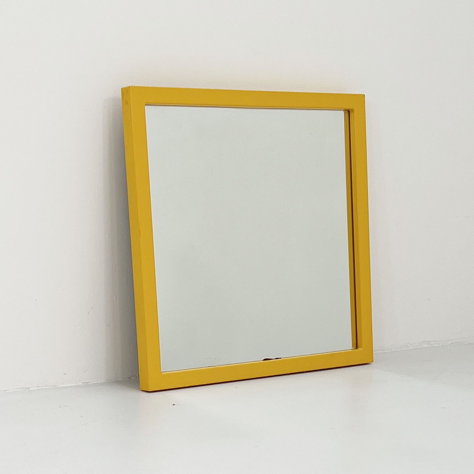 Yellow Frame Mirror Model 4727 By Anna Castelli Ferrieri For Kartell, 1980s