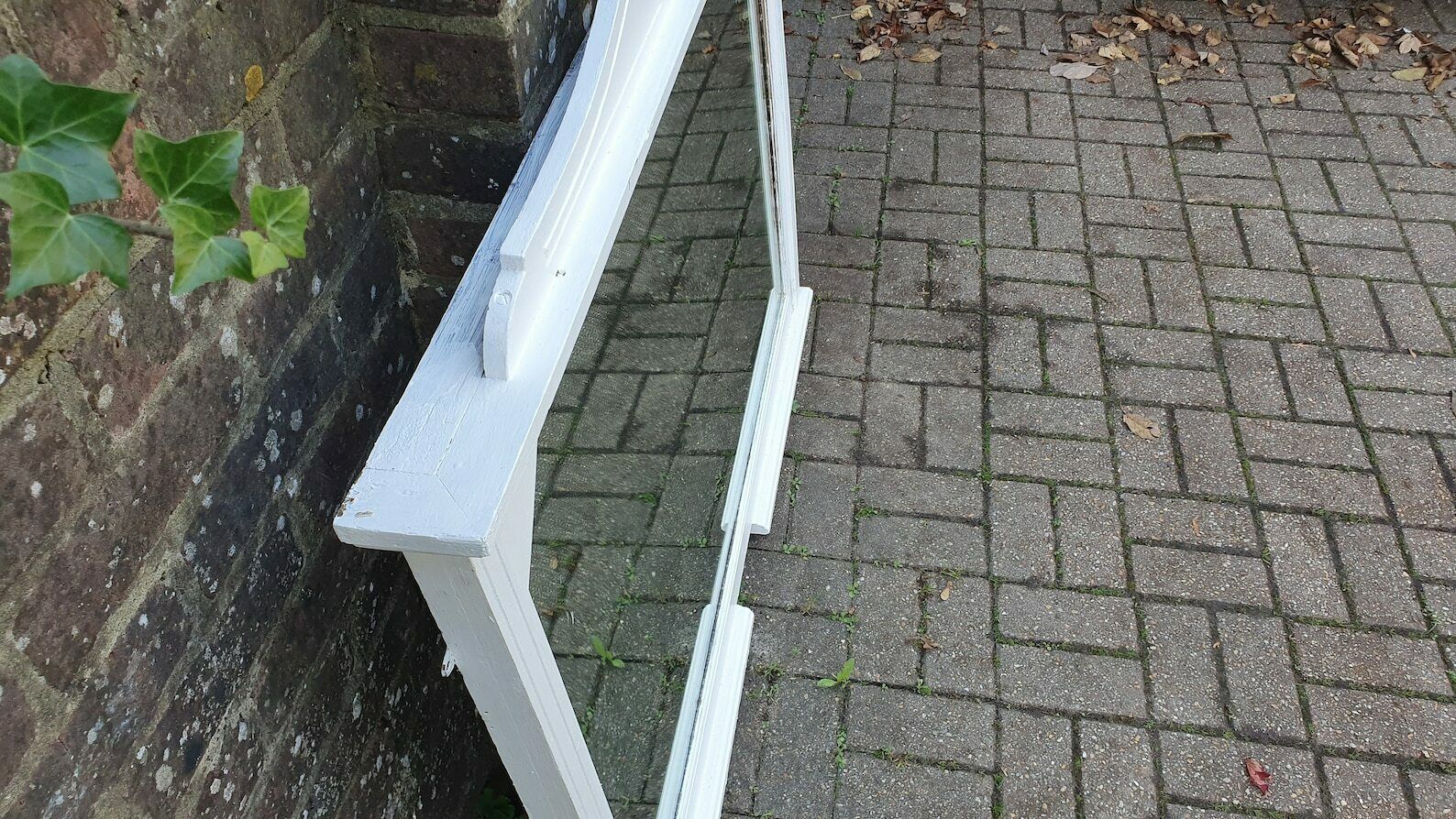 photo furniture Huge Painted Over Mantel Mirror Oak Mantle Farrow And Ball Wimborne White