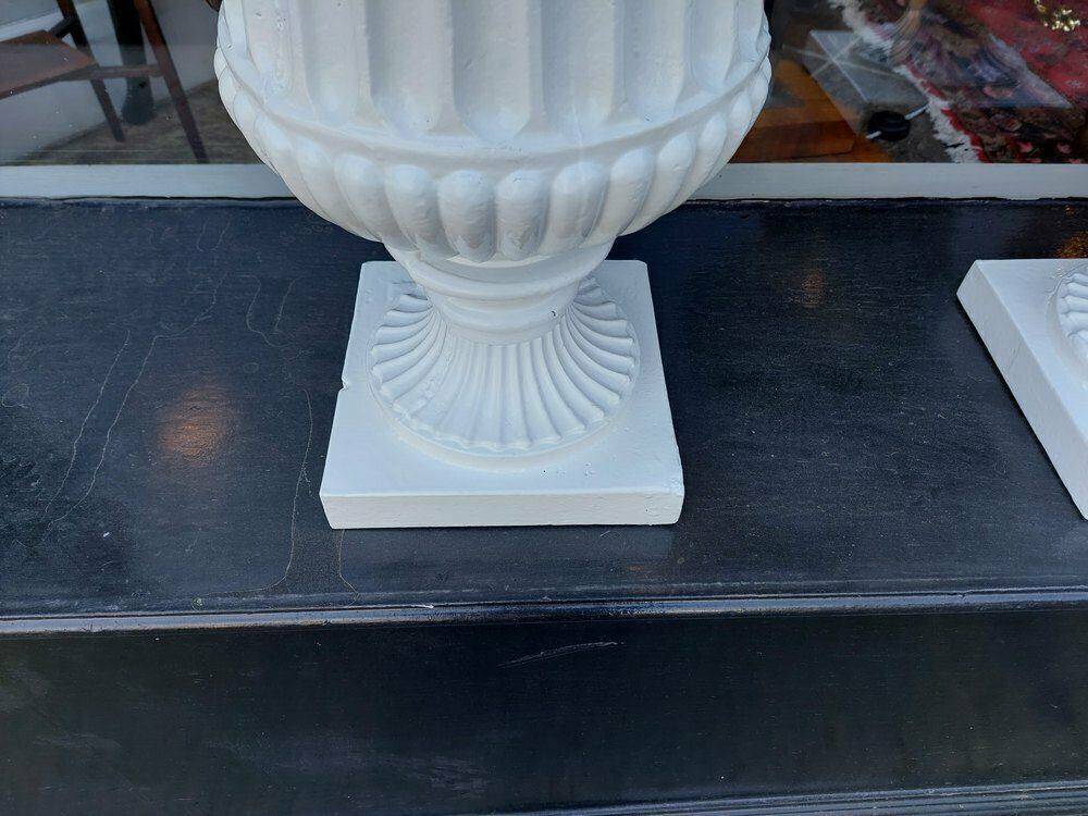 Pair Victorian Cast Iron Garden Campana Urns photo furniture