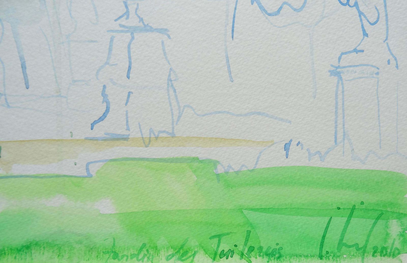 Ingrida Irbe Tuileries Garden. 2010. Watercolour On Paper photo furniture