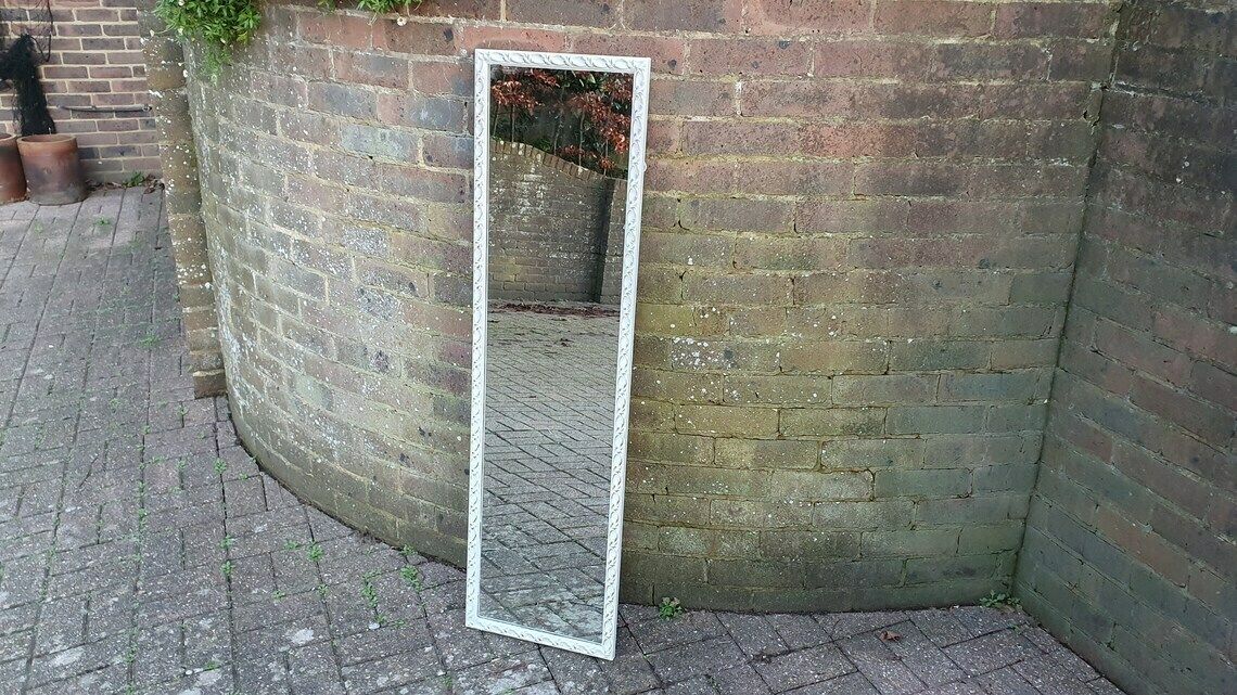 Large Painted Mirror In Farrow And Ball Wimborne White Estate Eggshell Decorative