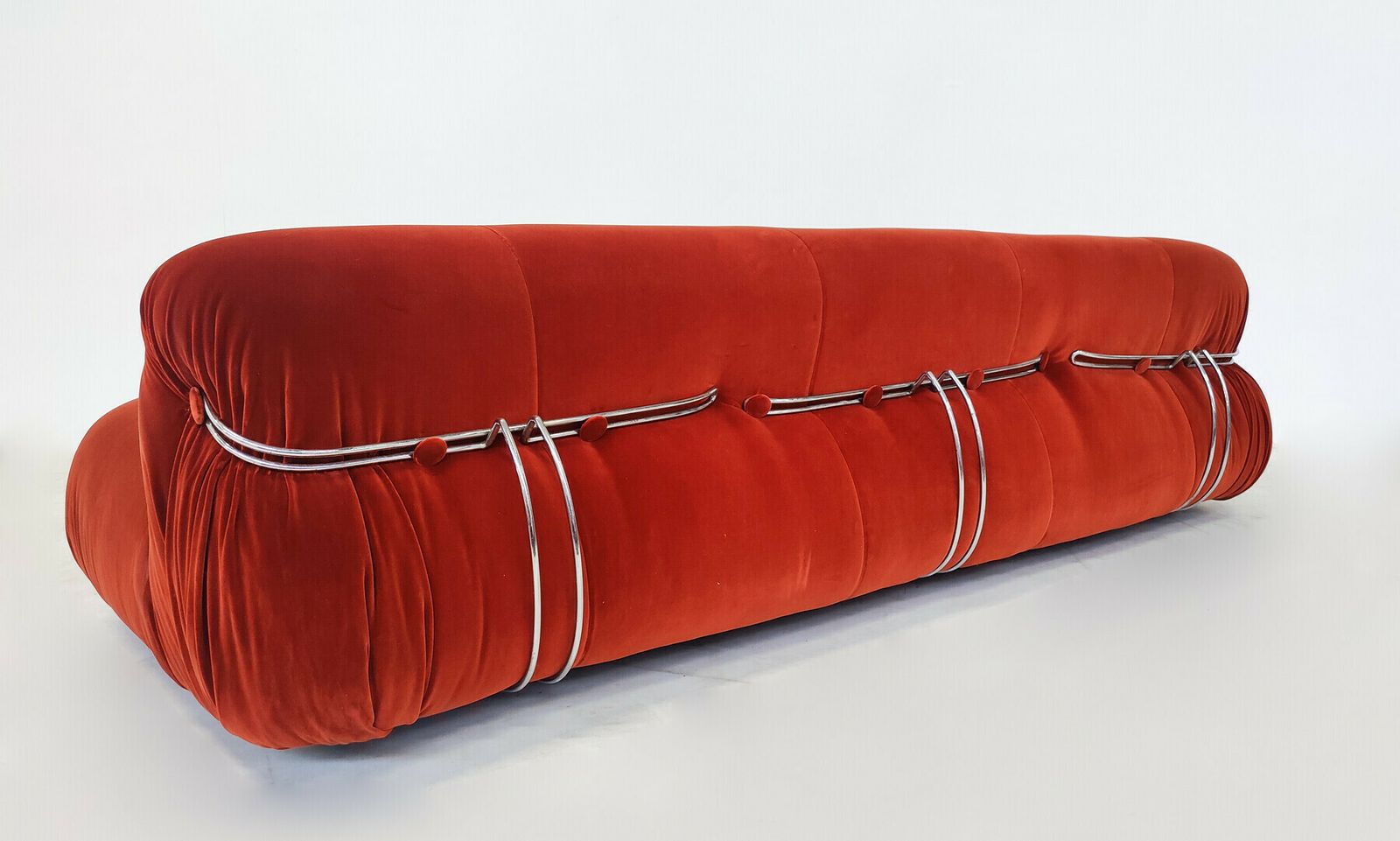 Orange "Soriana" Three Seater Sofa By Afra & Tobia Scarpa For Cassina photo vinterior