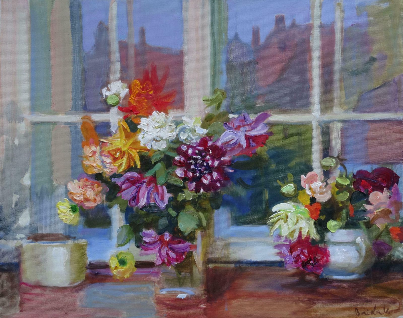 Valery Bayda Flowers At The Window. 2020. Oil On Canvas