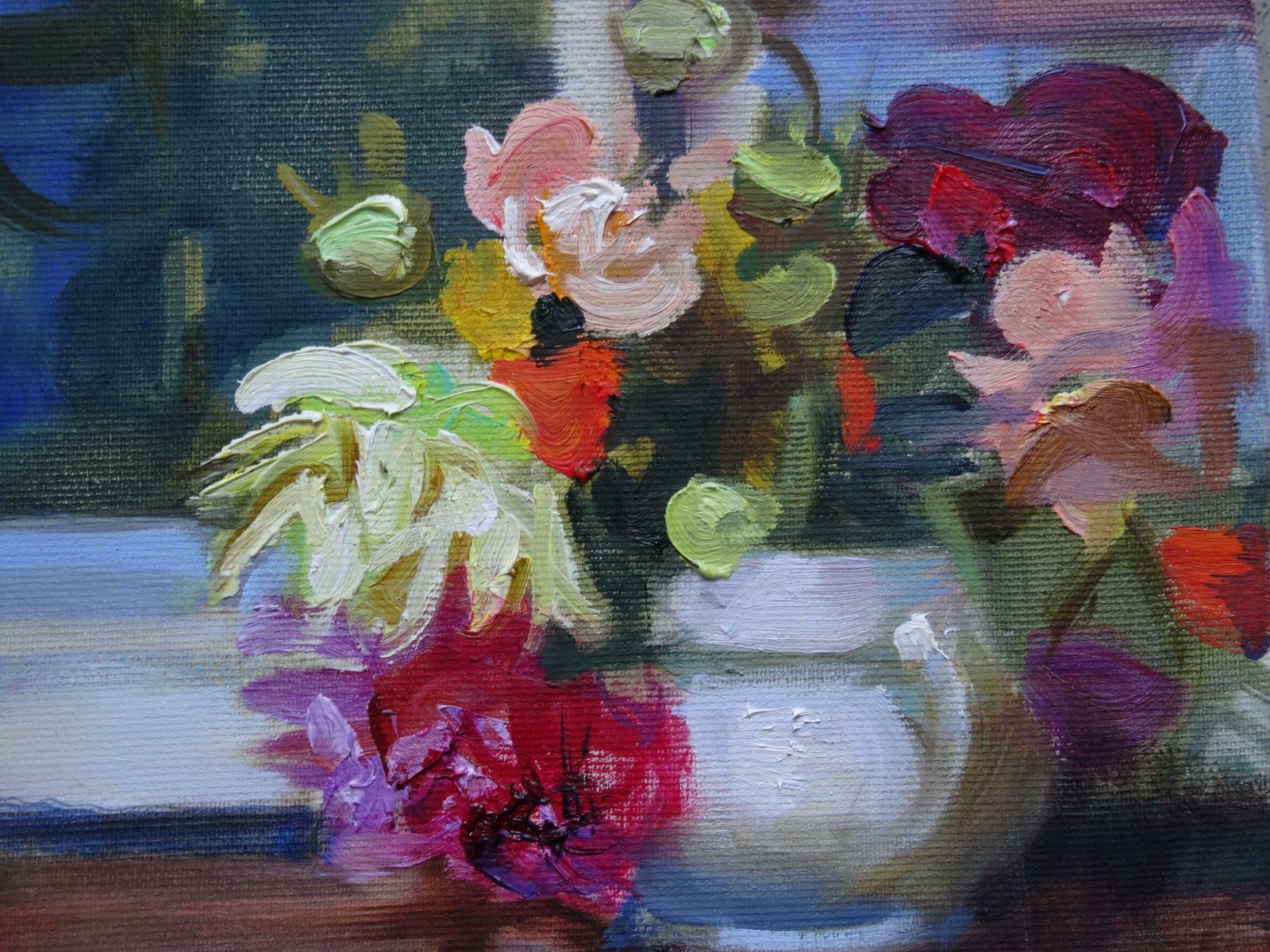 Valery Bayda Flowers At The Window. 2020. Oil On Canvas photo Art