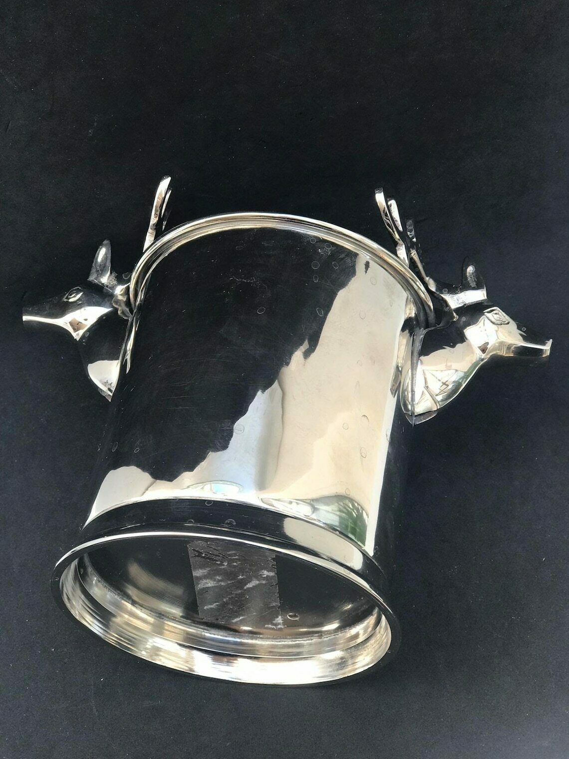 Ice Bucket Christmas Reindeer Silver Plated Bar Cart Decor Christmas Table Wine Holder Wedding Gift Christmas Table Decor photo buy