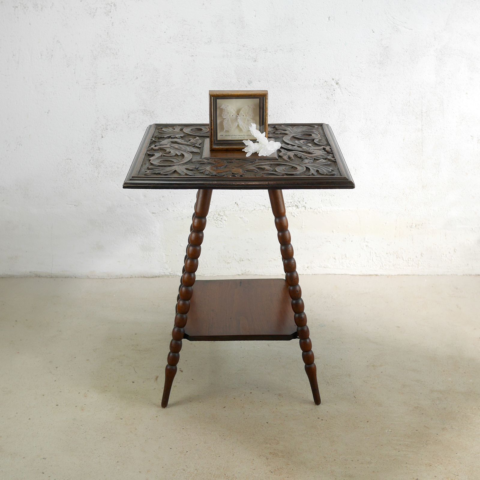 Antique Side Lamp Table Carved Griffins With Bobbin Legs Godwin Style