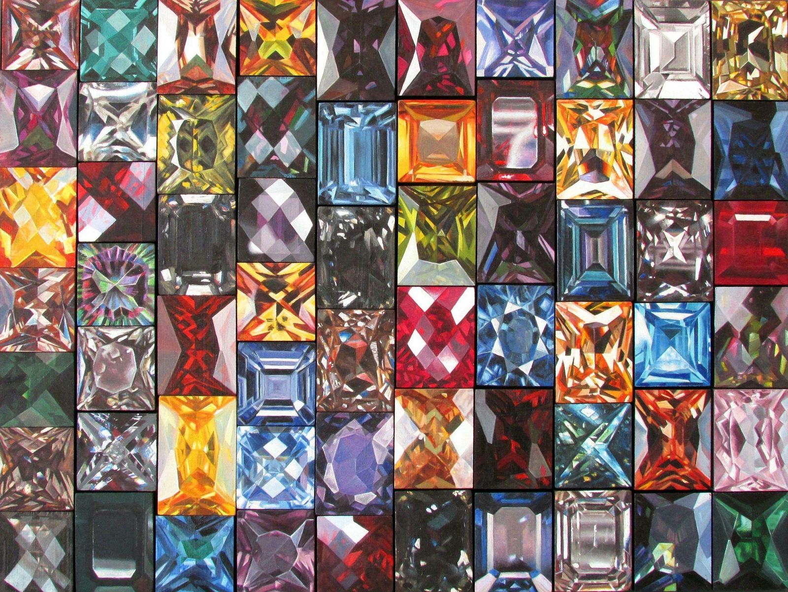 Alyona Prokofjeva Jewels. 2014,Oil/Wood, 35x46,5cm, Total 63 Pcs. Of Wood Blocks