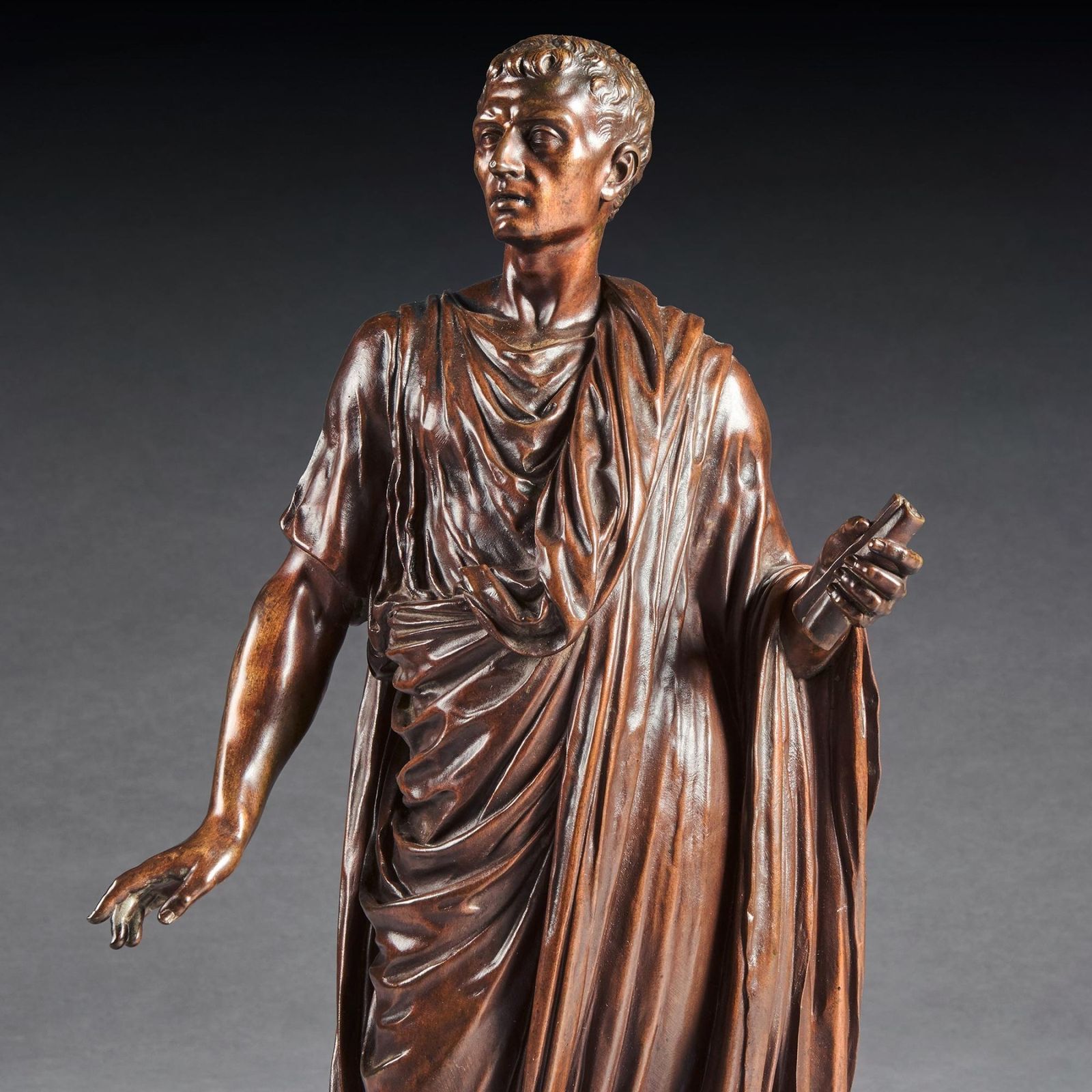 Fine Bronze Figure Of A Roman Orator Probably Julius Cesar By Mathurin Moreau. photo furniture