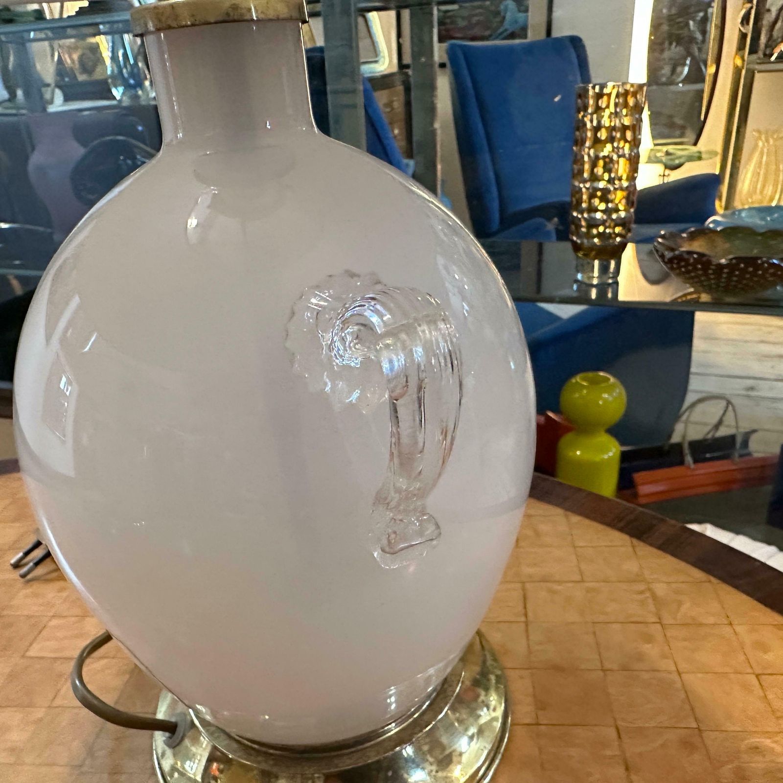 Lighting Two 1970s Hollywood Regency Light Pink Murano Glass Table Lamps By Tommaso Barbi photo