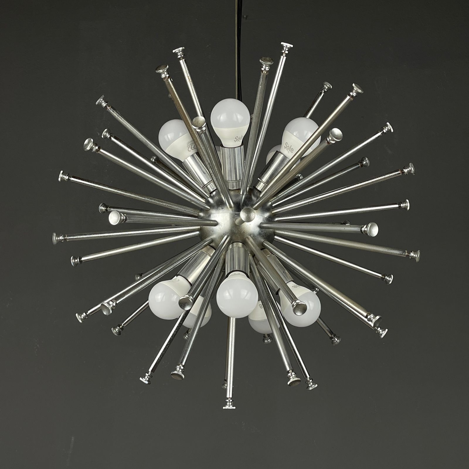 Lighting Vintage Crystal Chandelier Sputnik Dandelion Italy 1960s photo