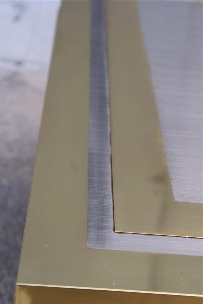 5049.0 Minimal Great Table Coffee Maison Mercier Freres France 1970s Brass Steel photo