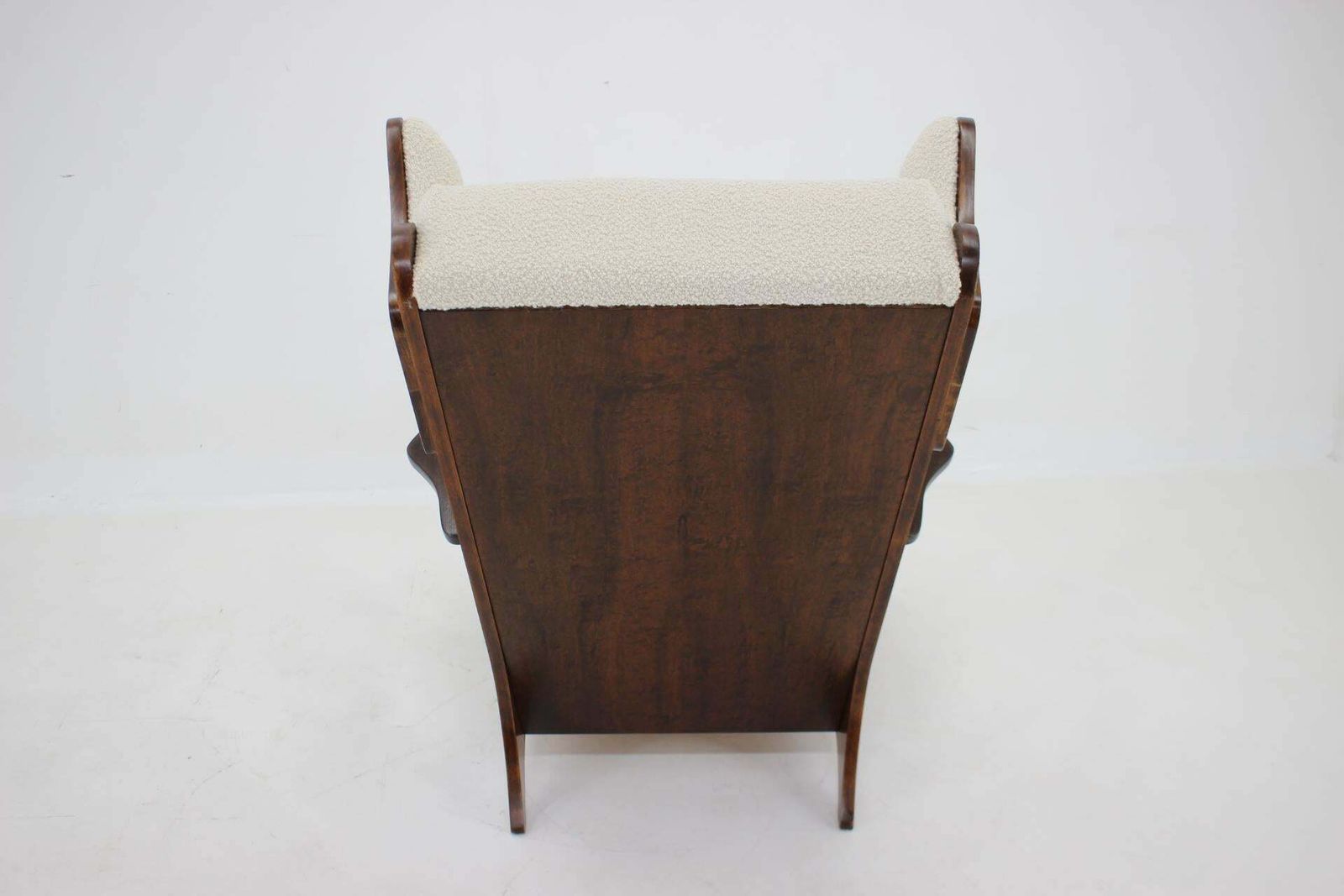 1940s Unique Large Wing Chair In Wool Boucle, Restored photo 3629.0