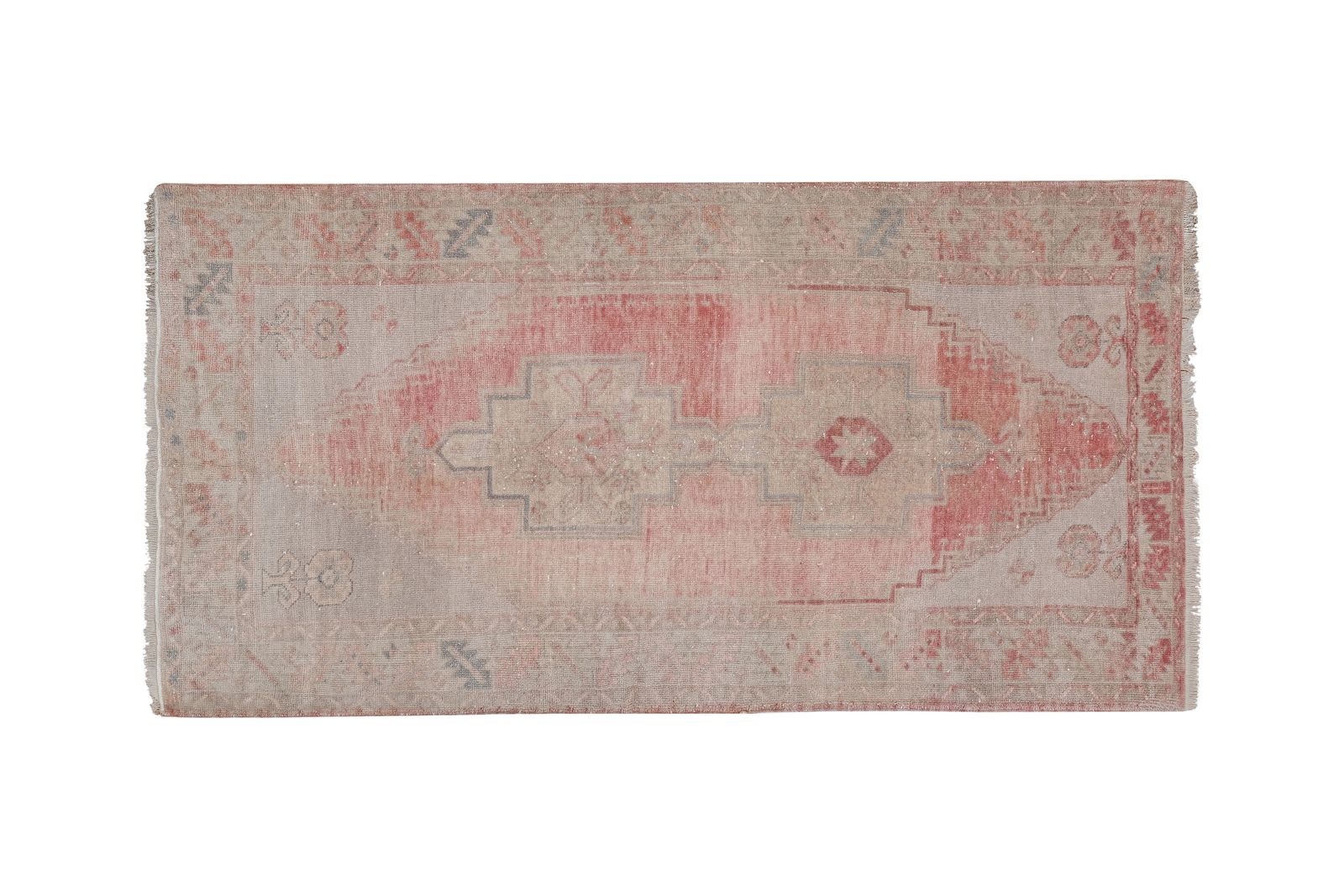 Vintage Faded Turkish Oushak Rug 3'8'' X 6'9'' photo for sale
