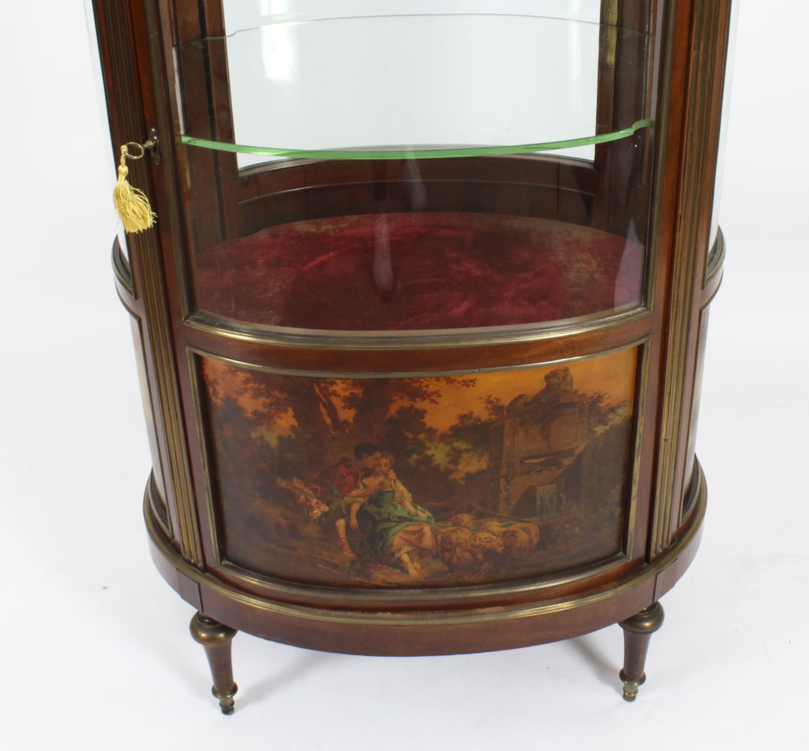 Antique French Oval Vernis Martin Cabinet Vitrine  19th C photo vintage
