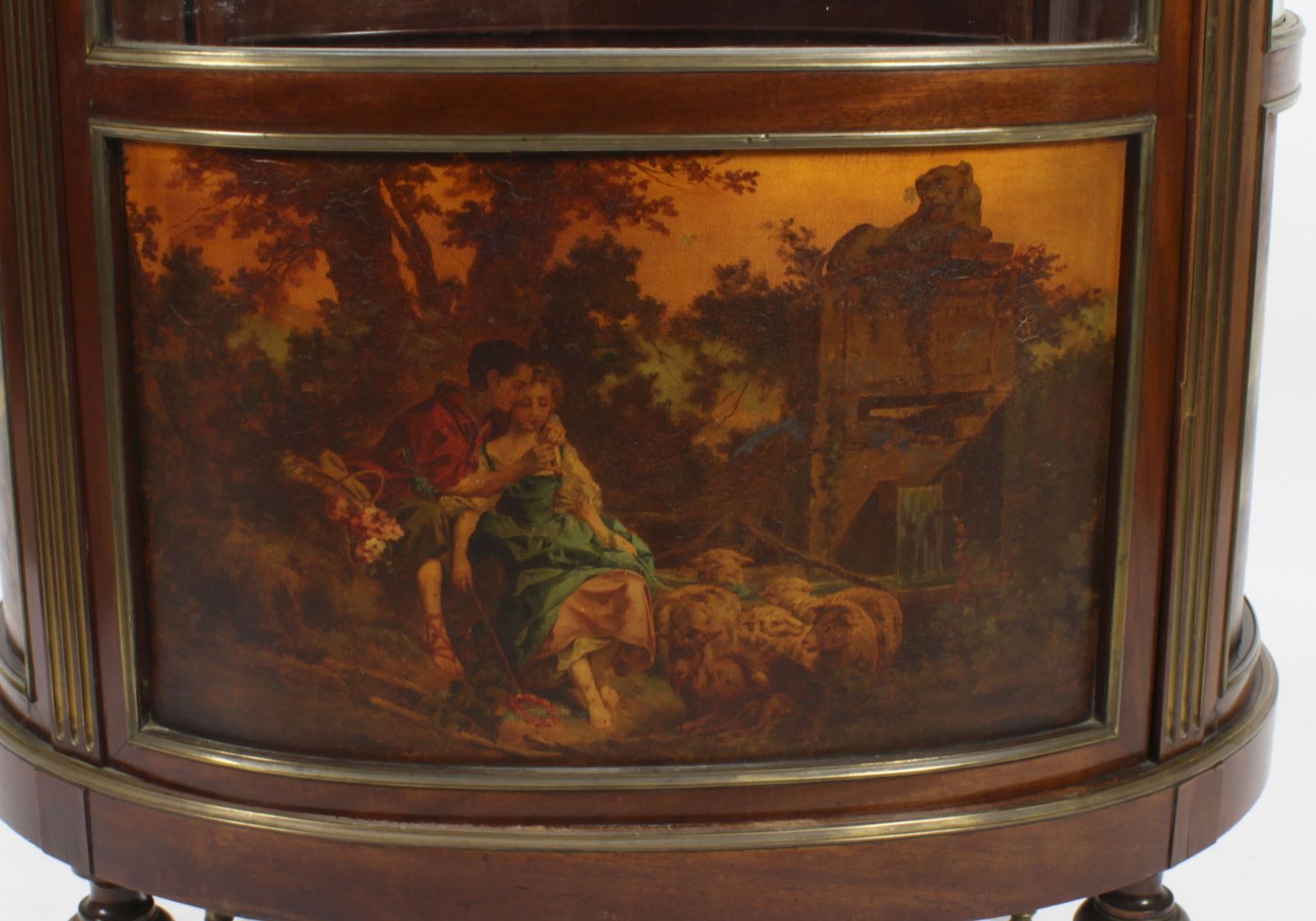 photo furniture Antique French Oval Vernis Martin Cabinet Vitrine  19th C