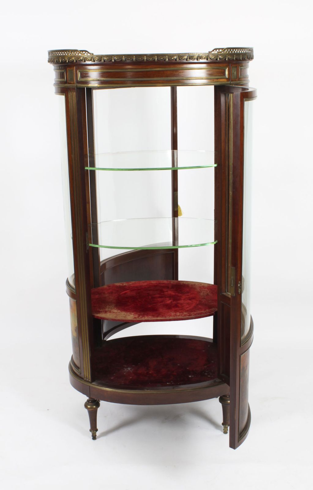 photo buy Antique French Oval Vernis Martin Cabinet Vitrine  19th C
