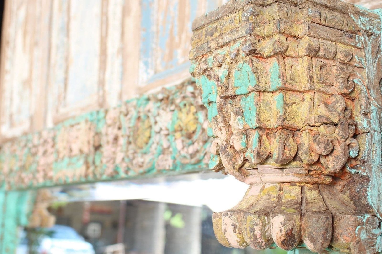 Bevelled Mirror Made From A 19th Century Haveli Palace Doorway photo for sale