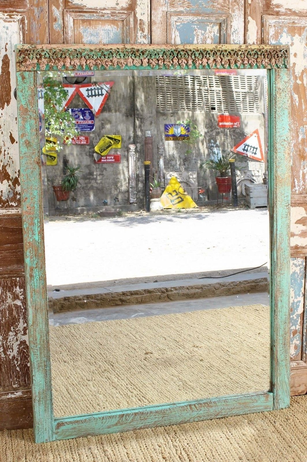Mirror Made From A 19th Century Merchant's Haveli Doorway, Gujarat