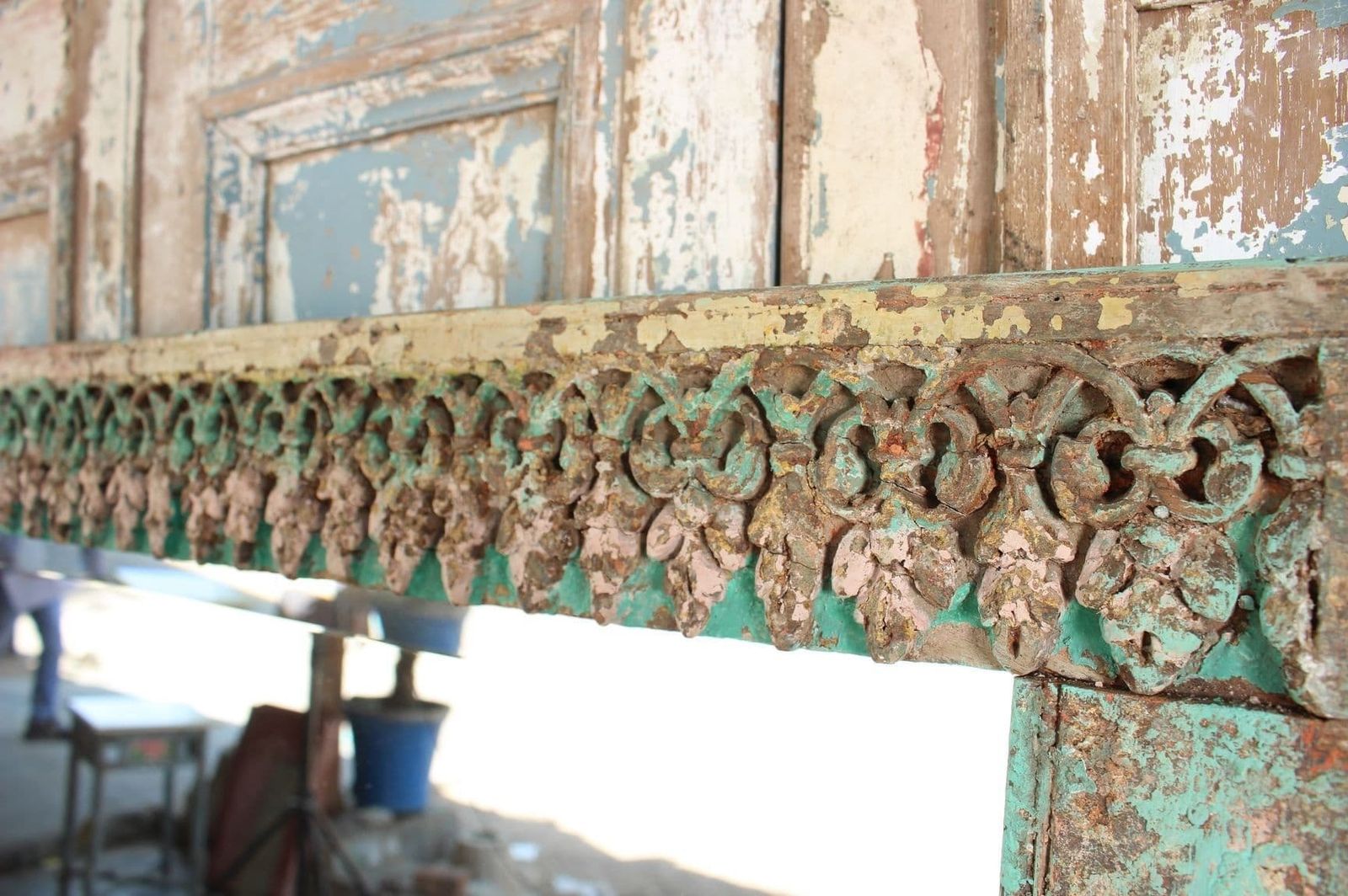 Mirror Made From A 19th Century Merchant's Haveli Doorway, Gujarat photo for sale