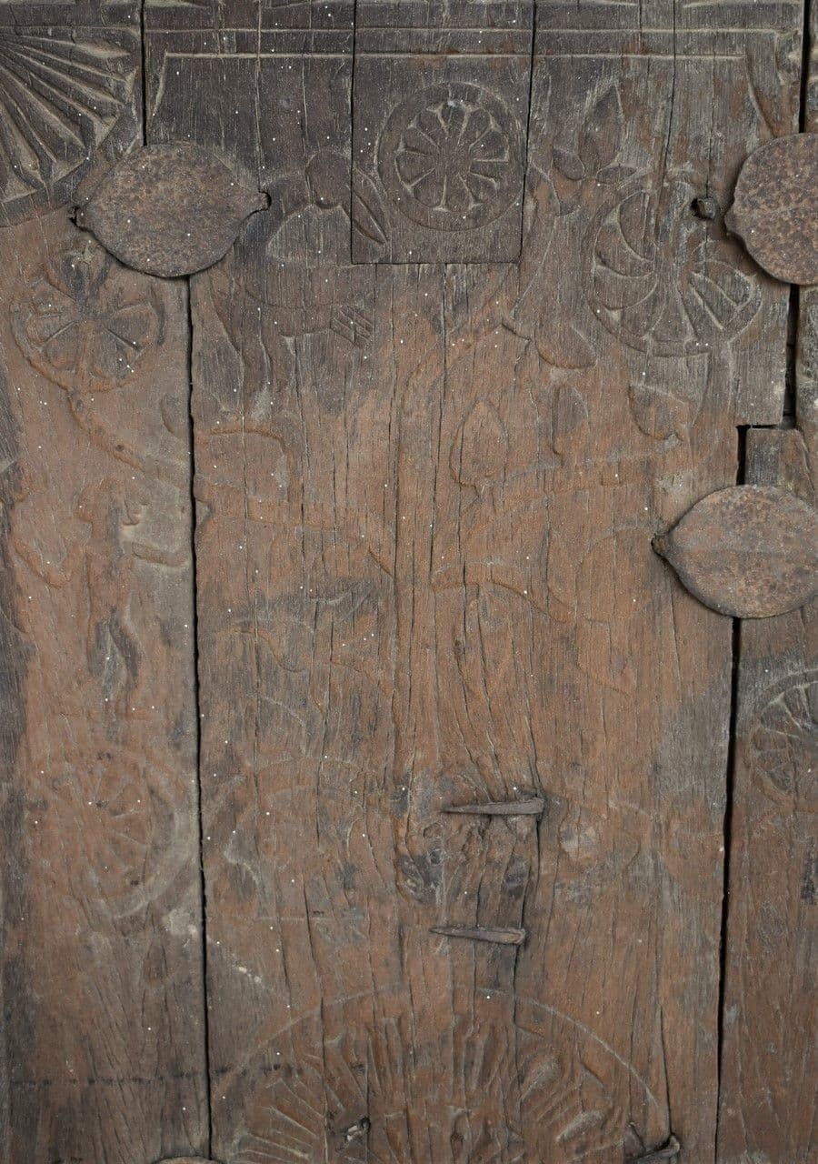 Tribal Doors With Elephant And Tree Of Life Carvings, 19th C. Orissa photo furniture