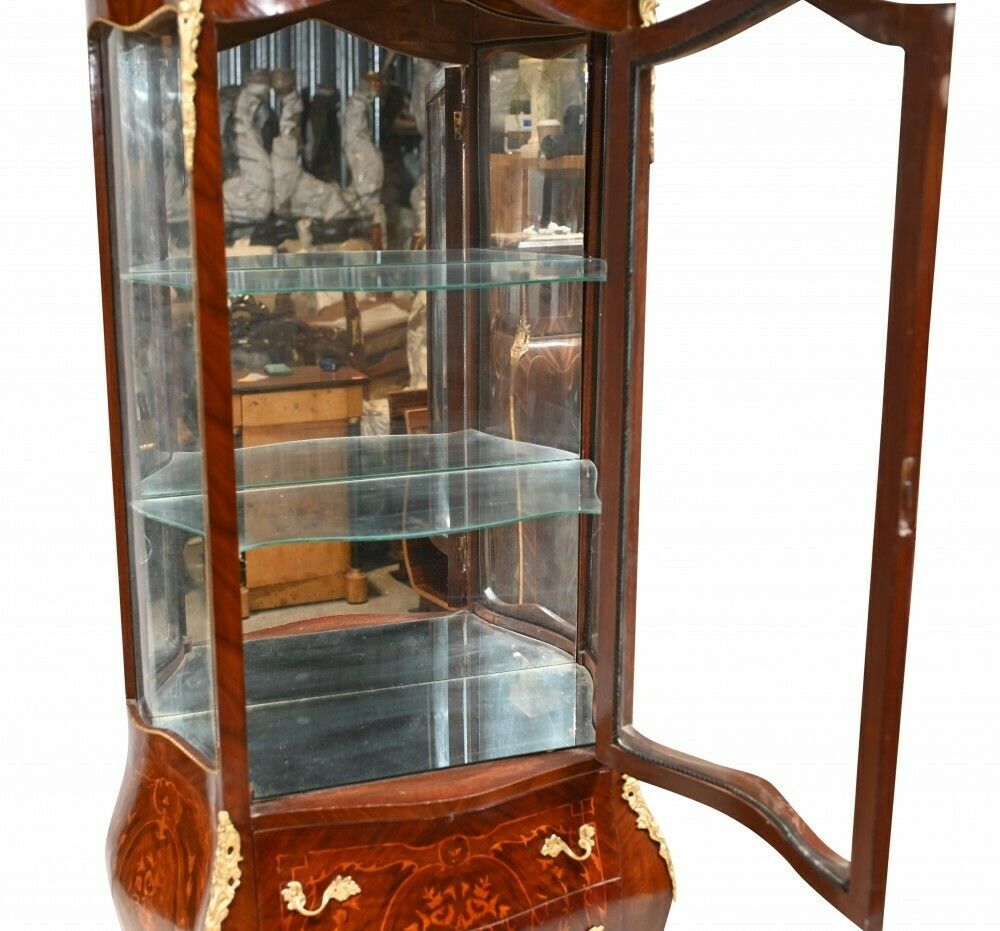 French Display Cabinet   Empire Glass Fronted Bijouterie photo vintage