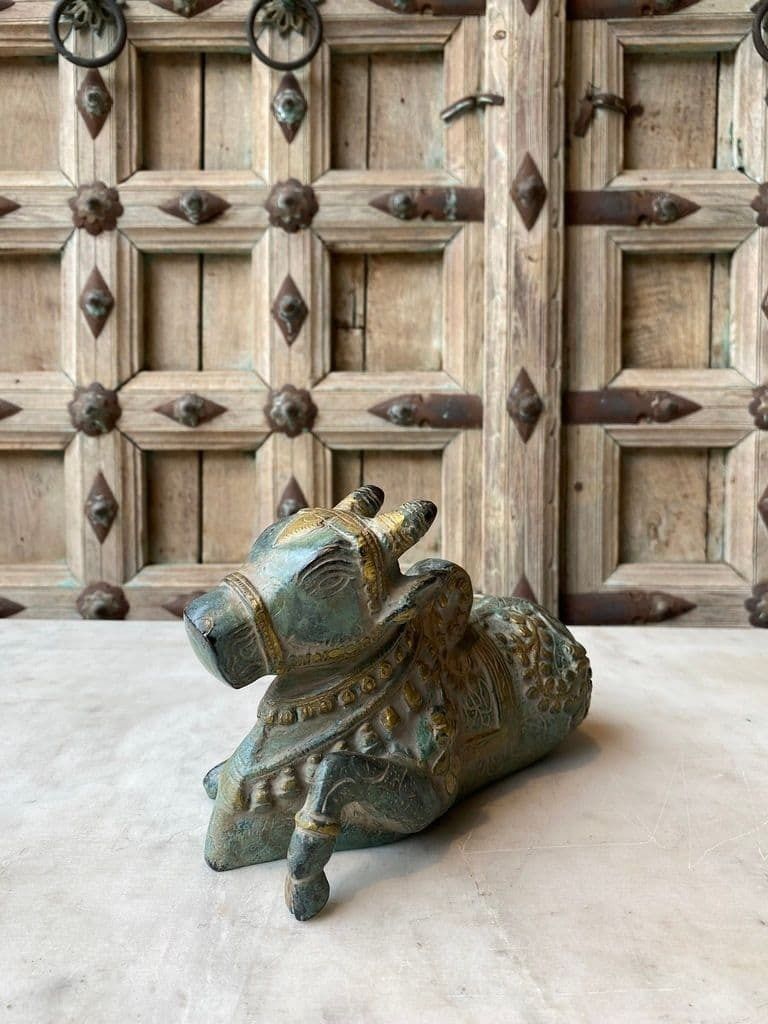 Bronze Casting Of A Sacred Nandi Bull, Avatar Of Shiva photo furniture
