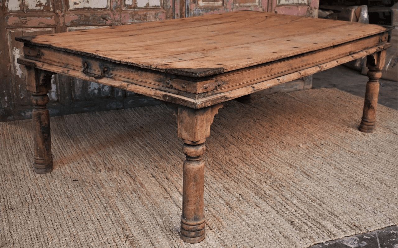 Antique Thakat Table In Teak Wood From Rajasthan photo for sale