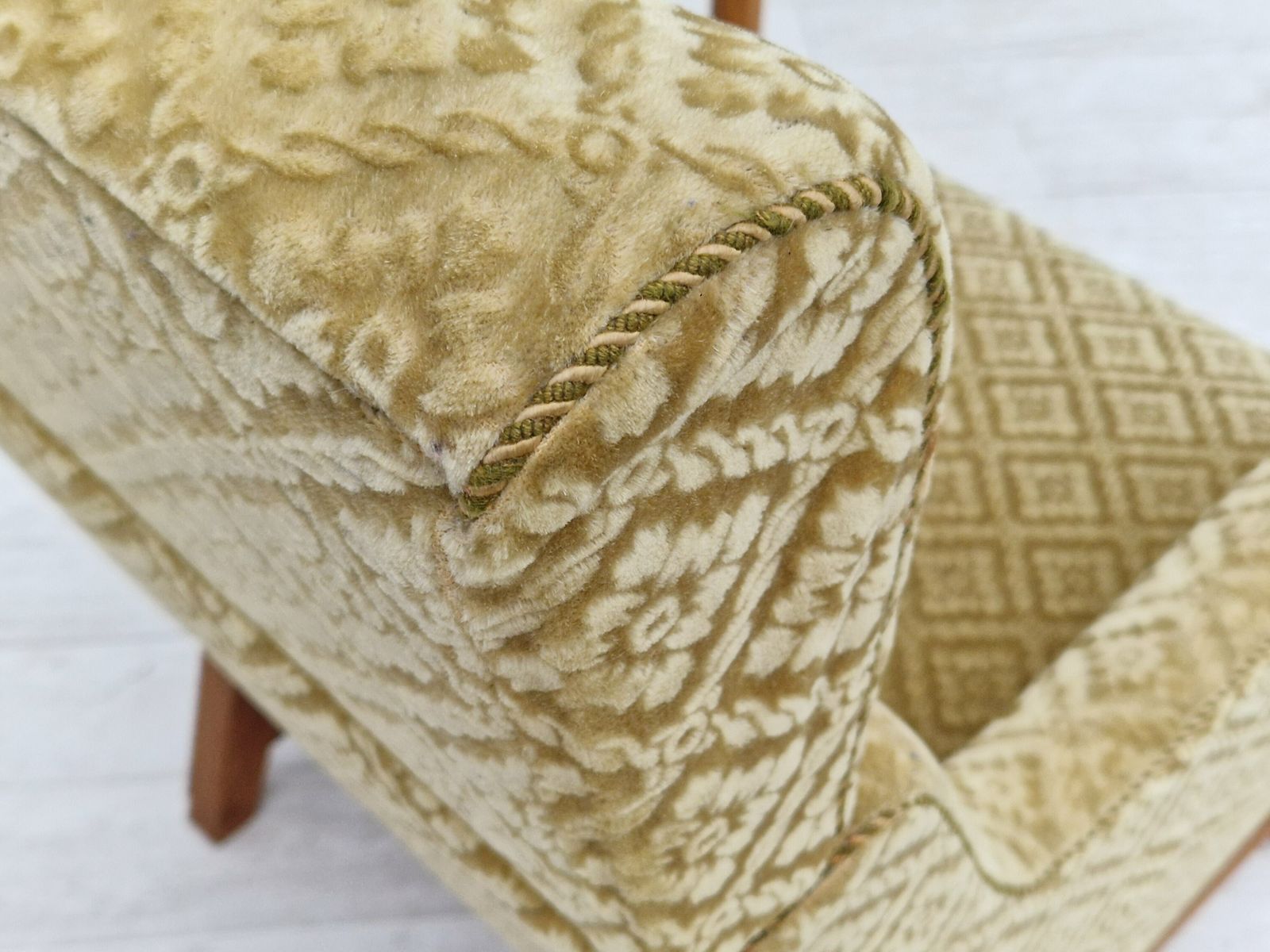 560.0 1960s, Danish Design, Highback Armchair, Furniture Fabric, Oak Wood. photo