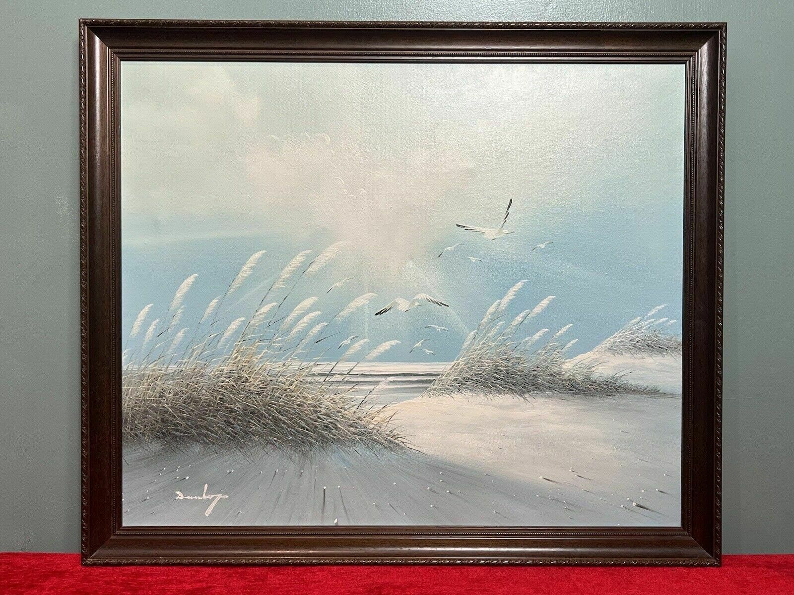 20th Century Contemporary Impressionist Winter Seascape With Seagulls Signed